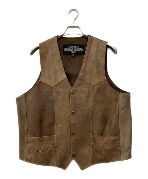 Leather Gallery（レザーギャラリー）Leather Gallery (レザーギャラリー) レザーベスト ブラウン サイズ:44の古着・服飾アイテム