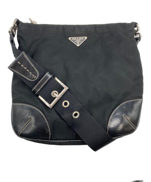 PRADA（プラダ）PRADA (プラダ) ナイロンショルダーバッグ ブラックの古着・服飾アイテム