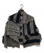 Y'sワイズ）の古着「デザインニットベスト」｜ベージュ×ブラック