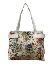 GUCCI（グッチ）の古着「フローラルトートバッグ」｜ベージュ