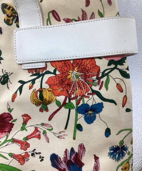 GUCCI（グッチ）GUCCI (グッチ) フローラルトートバッグ ベージュの古着・服飾アイテム