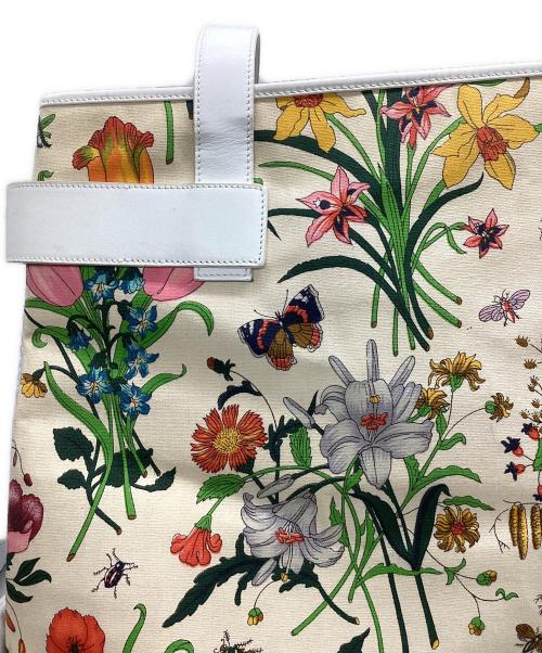 GUCCI（グッチ）GUCCI (グッチ) フローラルトートバッグ ベージュの古着・服飾アイテム