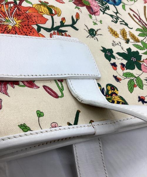 GUCCI（グッチ）GUCCI (グッチ) フローラルトートバッグ ベージュの古着・服飾アイテム