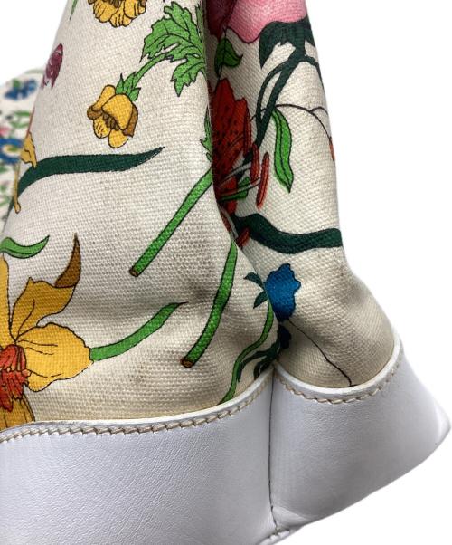 GUCCI（グッチ）GUCCI (グッチ) フローラルトートバッグ ベージュの古着・服飾アイテム