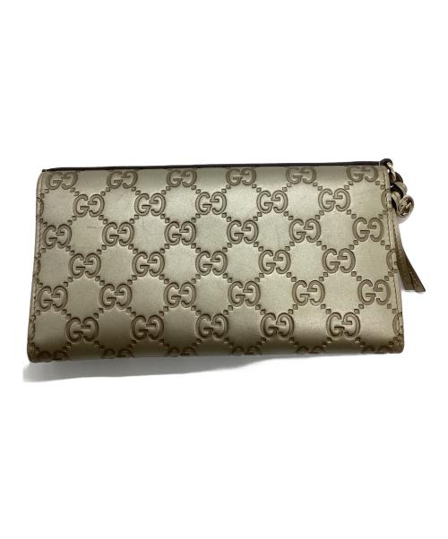 GUCCI（グッチ）GUCCI (グッチ) GGロゴロングウォレット ゴールドの古着・服飾アイテム