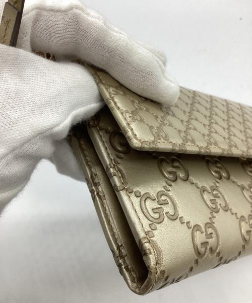 GUCCI（グッチ）GUCCI (グッチ) GGロゴロングウォレット ゴールドの古着・服飾アイテム