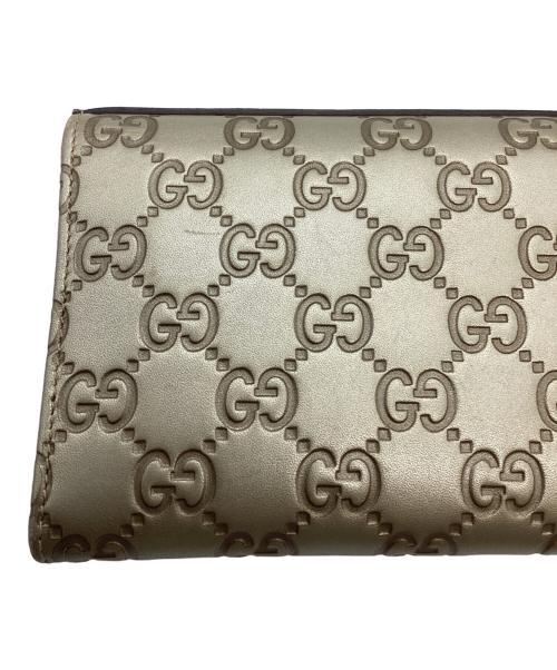 GUCCI（グッチ）GUCCI (グッチ) GGロゴロングウォレット ゴールドの古着・服飾アイテム
