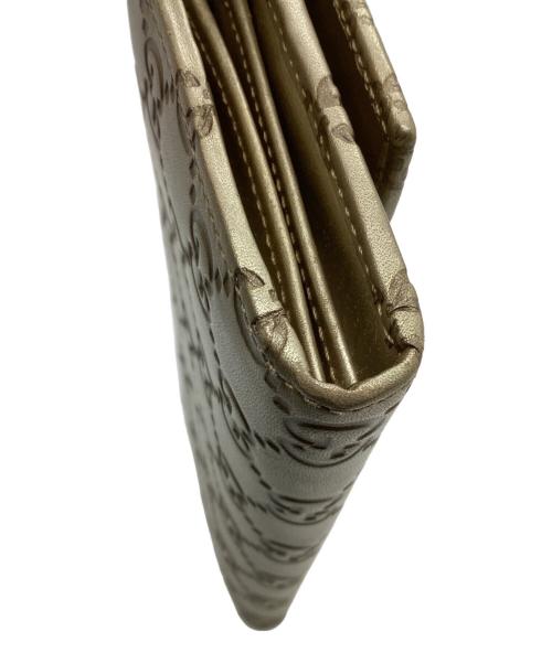 GUCCI（グッチ）GUCCI (グッチ) GGロゴロングウォレット ゴールドの古着・服飾アイテム