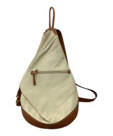 LOEWE（ロエベ）の古着「アントン キャンバス レザー リュック」｜ベージュ×ブラウン