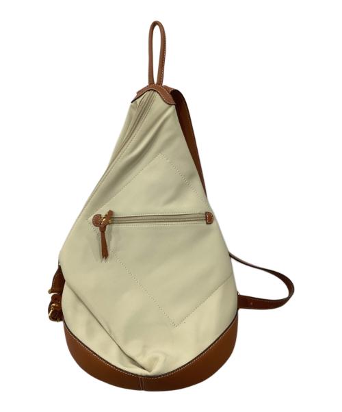 LOEWE（ロエベ）LOEWE (ロエベ) アントン キャンバス レザー リュック ベージュ×ブラウンの古着・服飾アイテム