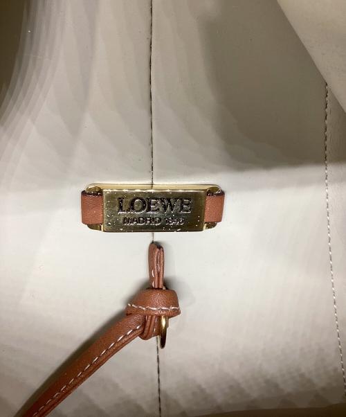 LOEWE（ロエベ）LOEWE (ロエベ) アントン キャンバス レザー リュック ベージュ×ブラウンの古着・服飾アイテム