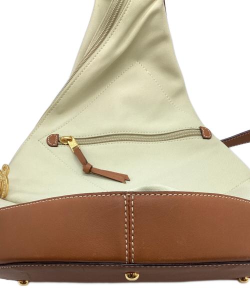 LOEWE（ロエベ）LOEWE (ロエベ) アントン キャンバス レザー リュック ベージュ×ブラウンの古着・服飾アイテム