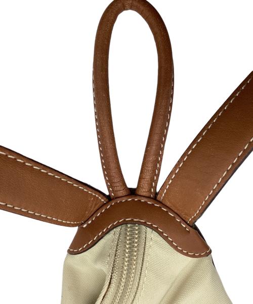 LOEWE（ロエベ）LOEWE (ロエベ) アントン キャンバス レザー リュック ベージュ×ブラウンの古着・服飾アイテム