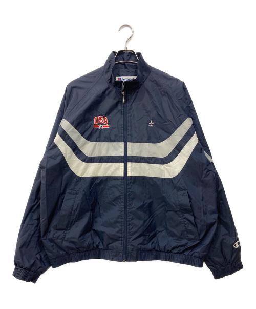 Champion（チャンピオン）Champion (チャンピオン) USAナイロンジャケット ネイビー サイズ:XLの古着・服飾アイテム