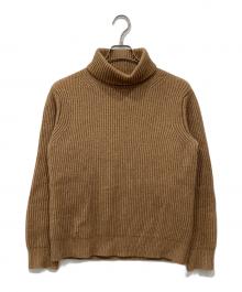 AURALEE（オーラリー）の古着「キャメルヘアタートルネック リブニット セーター」｜ベージュ