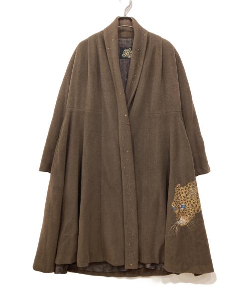 伊太利屋（イタリヤ）伊太利屋 (イタリヤ) アンゴラ混コート ブラウン サイズ:FREEの古着・服飾アイテム