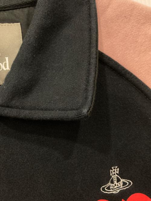 Vivienne Westwood man（ヴィヴィアン ウェストウッド マン）Vivienne Westwood man (ヴィヴィアン ウェストウッド マン) オーブ刺繍ボマージャケット ブラック×ピンク サイズ:44の古着・服飾アイテム