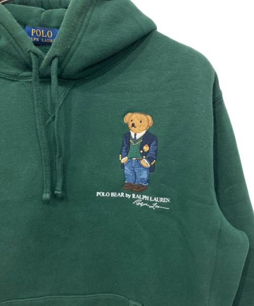 POLO RALPH LAUREN（ポロ・ラルフローレン）POLO RALPH LAUREN (ポロ・ラルフローレン) ポロベア刺繍パーカー グリーン サイズ:Mの古着・服飾アイテム