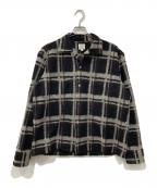 the conspiresザ コンスパイアーズ）の古着「アルパカ混チェックシャツ」｜ブラック