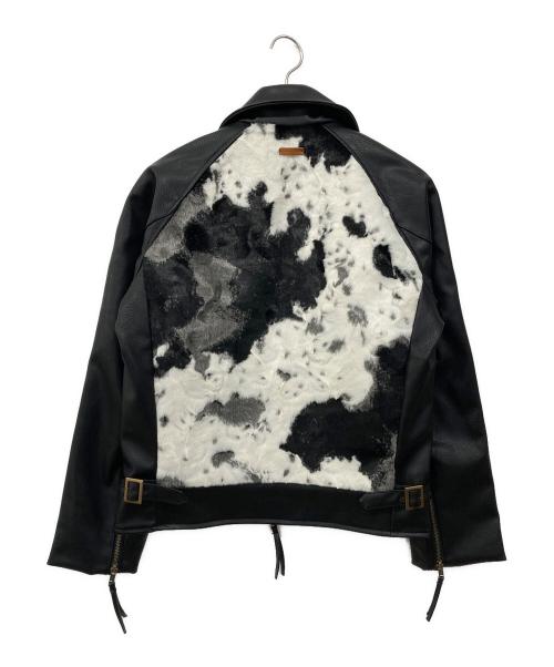 CAMPHOR WOOD（カンファーウッド）CAMPHOR WOOD (カンファーウッド) フェイクハラコレザージャケット ブラック サイズ:Lの古着・服飾アイテム