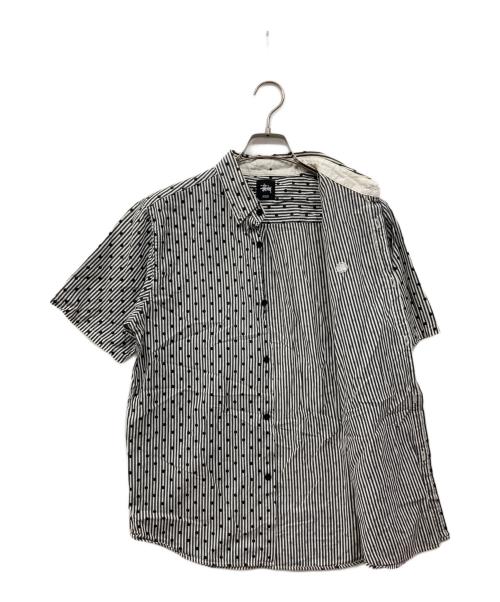 stussy（ステューシー）stussy (ステューシー) ストライプシャツ ブラック×ホワイト サイズ:Mの古着・服飾アイテム