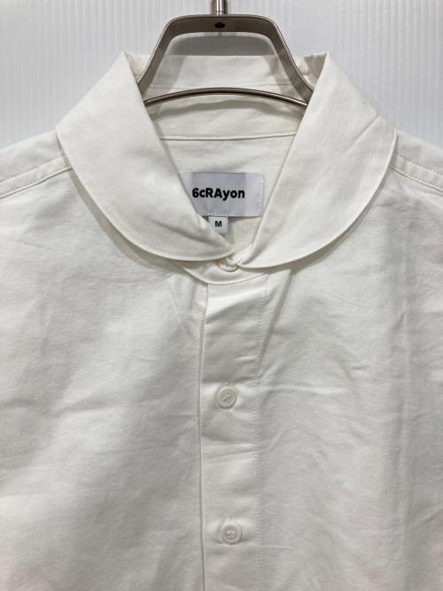 6cRAyon（シックスクレヨン）6cRAyon (シックスクレヨン) ラウンドカラーシャツ ホワイト サイズ:Mの古着・服飾アイテム