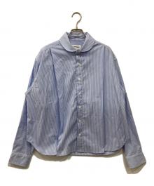 6cRAyon（シックスクレヨン）の古着「ラウンドカラーストライプシャツ」｜ブルー
