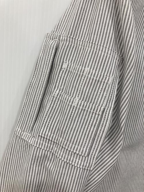 BLESSU（ブレスユー）BLESSU (ブレスユー) ストライプシャツ グレー サイズ:Lの古着・服飾アイテム