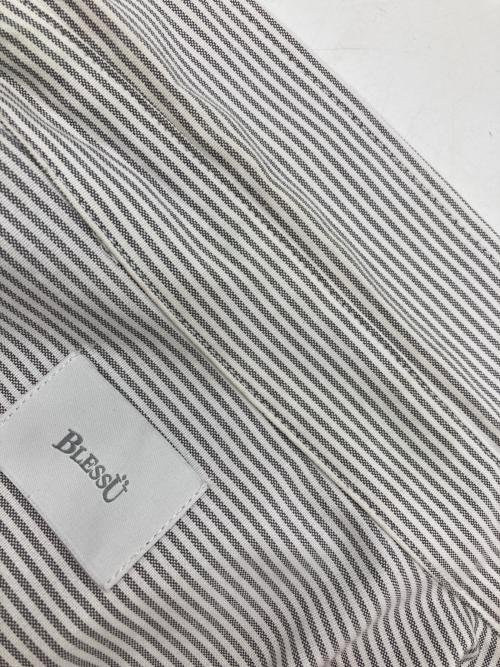BLESSU（ブレスユー）BLESSU (ブレスユー) ストライプシャツ グレー サイズ:Lの古着・服飾アイテム