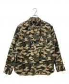 AFBエーエフビー）の古着「スパンコールシャツ」｜カーキ