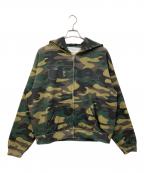 ida splyアイディーエー サプライ）の古着「カモ柄ジップパーカー」｜ベージュ×カーキ