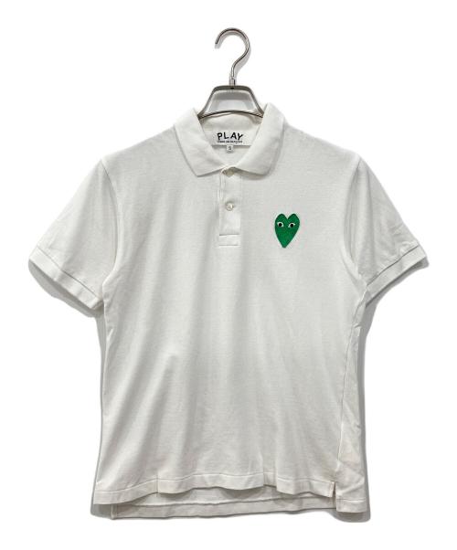PLAY COMME des GARCONS（プレイコムデギャルソン）PLAY COMME des GARCONS (プレイコムデギャルソン) 鹿の子ポロシャツ ホワイト サイズ:Sの古着・服飾アイテム