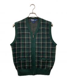 POLO RALPH LAUREN（ポロ・ラルフローレン）の古着「ジップニットベスト」｜グリーン
