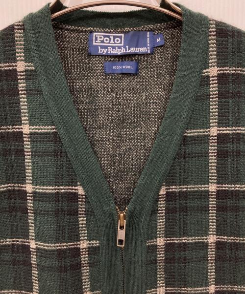 POLO RALPH LAUREN（ポロ・ラルフローレン）POLO RALPH LAUREN (ポロ・ラルフローレン) ジップニットベスト グリーン サイズ:Mの古着・服飾アイテム
