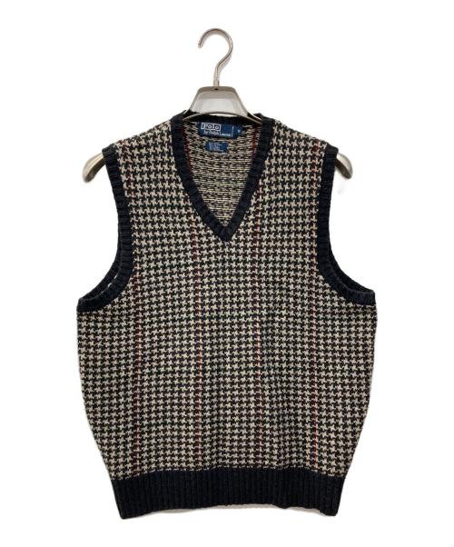 POLO RALPH LAUREN（ポロ・ラルフローレン）POLO RALPH LAUREN (ポロ・ラルフローレン) バーズアイニットベスト ネイビー サイズ:Mの古着・服飾アイテム