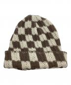 sundays.xyz-）の古着「taupeビーニー チェック ニット帽」｜ベージュ