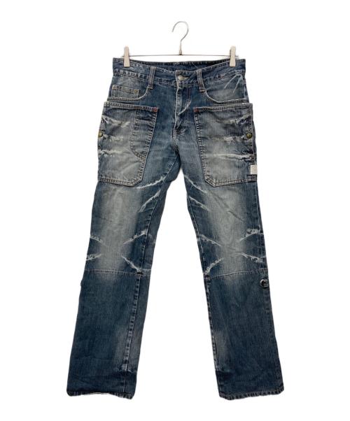 PPFM（ピーピーエフエム）PPFM (ピーピーエフエム) ギミックデニムパンツ インディゴ サイズ:不明の古着・服飾アイテム