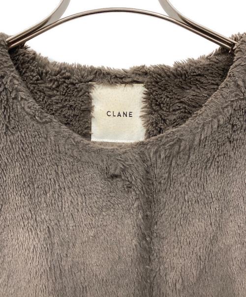 CLANE（クラネ）CLANE (クラネ) ノーカラーファーコート ブラウン サイズ:2の古着・服飾アイテム