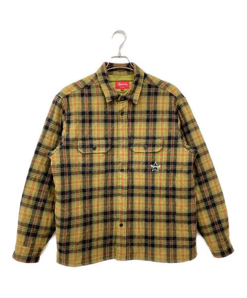 SUPREME（シュプリーム）SUPREME (シュプリーム) キルティング フランネル チェック シャツジャケット オリーブ サイズ:Sの古着・服飾アイテム