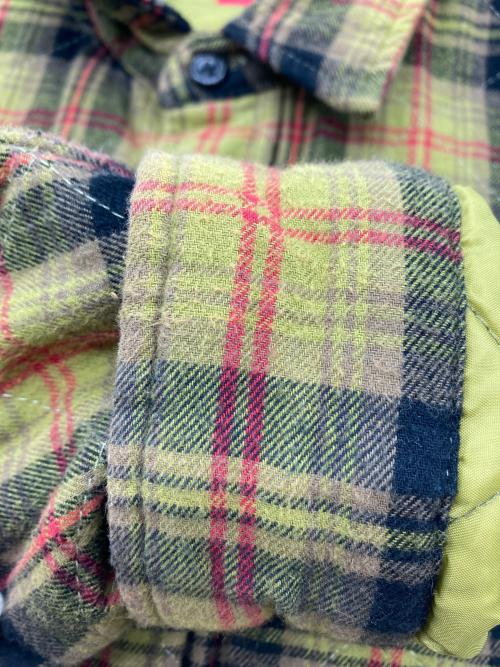 SUPREME（シュプリーム）SUPREME (シュプリーム) キルティング フランネル チェック シャツジャケット オリーブ サイズ:Sの古着・服飾アイテム