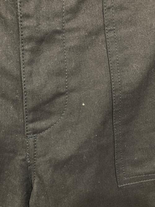 HOUSTON（ヒューストン）HOUSTON (ヒューストン) ヘリンボーンツイルユーティリティトラウザーズ ブラック サイズ:Lの古着・服飾アイテム