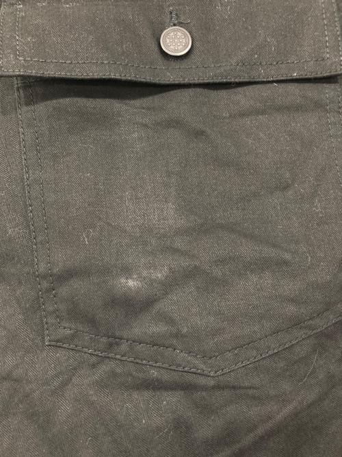 HOUSTON（ヒューストン）HOUSTON (ヒューストン) ヘリンボーンツイルユーティリティトラウザーズ ブラック サイズ:Lの古着・服飾アイテム