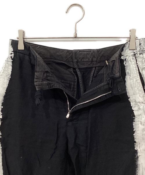 Maison MIHARA YASUHIRO（メゾン ミハラ ヤスヒロ）Maison MIHARA YASUHIRO (メゾン ミハラ ヤスヒロ) サイドペイントパンツ ブラック サイズ:44の古着・服飾アイテム