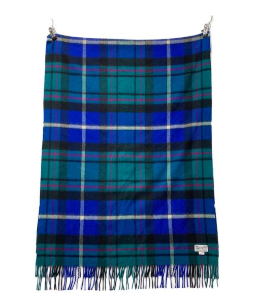 JOHNSTONS OF ELGIN（ジョンストンズ オブ エルガン）JOHNSTONS OF ELGIN (ジョンストンズ オブ エルガン) カシミヤチェックマフラー ブルー×グリーンの古着・服飾アイテム