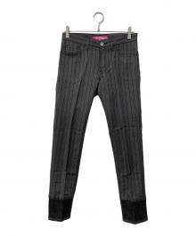 JUNYA WATANABE COMME des GARCONS MAN PINK（ジュンヤワタナベ コムデギャルソンマン ピンク）の古着「ストライプパンツ」｜グレー