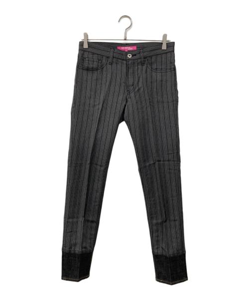 JUNYA WATANABE COMME des GARCONS MAN PINK（ジュンヤワタナベ コムデギャルソンマン ピンク）JUNYA WATANABE COMME des GARCONS MAN PINK (ジュンヤワタナベ コムデギャルソンマン ピンク) ストライプパンツ グレー サイズ:Sの古着・服飾アイテム