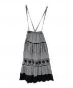 Samansa Mos2×kazumiサマンサモスモス×カズミ）の古着「サス付き刺繍スカート」｜グレー