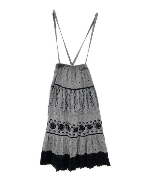 Samansa Mos2（サマンサモスモス）Samansa Mos2 (サマンサモスモス) kazumi (カズミ) サス付き刺繍スカート グレー サイズ:Freeの古着・服飾アイテム
