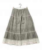 Samansa Mos2×kazumiサマンサモスモス×カズミ）の古着「サス付き刺繍スカート」｜グレー