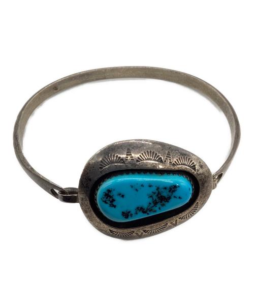 Navajo（ナバホ）Navajo (ナバホ) ターコイズフックバングル ブルー×シルバーの古着・服飾アイテム